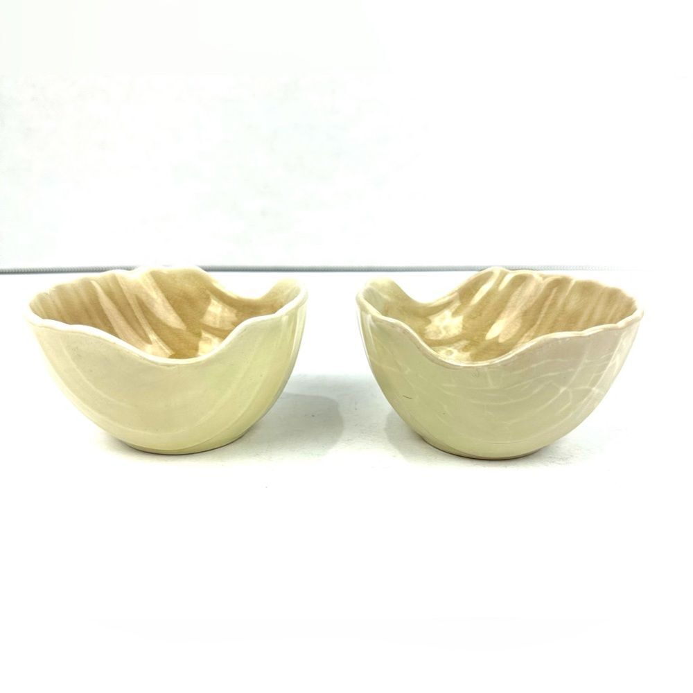 2PC Pier 1 Seashell Stoneware Dipping Bowls